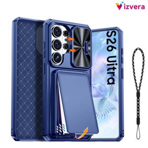 Vizvera 갤럭시 S26 울트라 지갑형 휴대폰 케이스, 카드 홀더(4개 카드) & 커버 & 킥스탠드, 남녀공용, S26 울트라 2026용 전신 보호 PC 케이스(휴대폰 스트랩), 가족을 위한 명절 선물