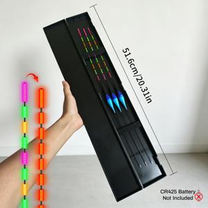 4개 세트 (초고휘도 색상 변경 전자식 낚시 찌 3개 + 소형 검정 상자 1개, 배터리 미포함) 야간 낚시용 초고휘도, 야간 높은 가시성, 민감한 낚시 감지, 눈길을 끄는 찌