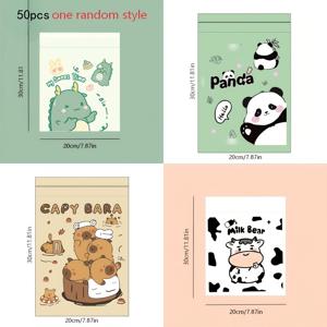 50개입 창의적인 판다, 공룡, 소, 카피바라 접착 쓰레기 봉투/데스크탑 쓰레기 봉투/차량용 쓰레기 봉투/휴대용 쓰레기 봉투/자동차, 주방, 사무실, 욕실, 거실 등에 적합
