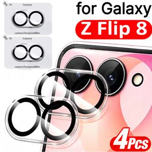 [최신 업그레이드] 삼성 갤럭시 Z Flip 8/Z Flip 7용 4개 휴대폰 카메라 렌즈 보호 필름, 파손 방지 스크래치 방지 렌즈 필름, Oleophobic 코팅, 간편한 설치 및 완벽한 커버, 내구성 강한 유리