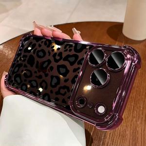 휴대폰 케이스 - 사각 에어 쿠션 낙하 방지 폰 케이스 블랙 프린트 패턴, Apple iPhone 18 Pro Max 폰 케이스, iPhone 17/16/15/14/13 낙하 방지 폰 케이스에 적합
