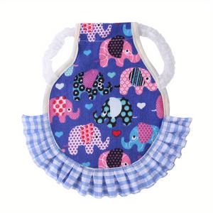 새로운 닭 옷 애완 닭 조끼 탄성 밴드 러플 옷 닭 오리 거위 가슴 조끼 [무작위 패턴 위치]