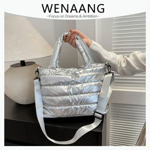 여성 숄더백 패션 캐주얼 단색 퀼팅 퍼피 대용량 크로스바디 백 숄더백 멀티 포켓 PU 지퍼 토트백 여름/겨울 여성용 새치 가방