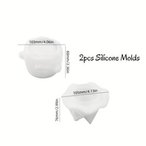 할로윈 마법사 보관함 실리콘 몰드 2개 세트 - DIY 레진 캐스팅, 마녀 홈 데코에 완벽 | 내구성 있는 실리콘 몰드, 스푸키 테마 공예 & 할로윈 장식, 재사용 가능한 몰드, 유연한 몰드, 공예 애호가를 위한 제품