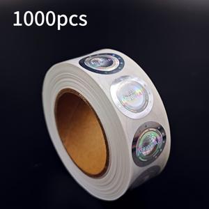 500개/1000개 2Cm X 2Cm 은색 영어 범용 3D 지구 패턴 레이저 방지 스티커, 전자 제품용 훼손 방지 실링 라벨
