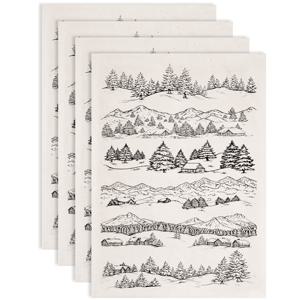열전사 용지 4개, 종이 세라믹 데칼, 도자기 세라믹 점토 전사 용지, 언더글레이즈 꽃 용지, 산 520X370mm 패턴: 48X33mm
