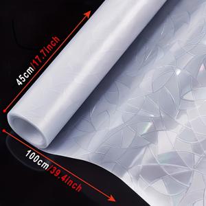 모던 기하학 패턴 개인정보 보호 창문 필름 1개, 6mil 두께 PVC/PET/비닐 정전기력 흡착식, 반투명 단열 스티커, 가정 및 사무실용