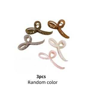 3개 랜덤 색상 보우 노트 대형 헤어 집게 클립, 투명 젤리 미끄럼 방지 강력한 고정력 헤어 조 바레트, 여성용 두꺼운 얇은 머리카락용 우아한 패션 헤어 액세서리 데일리 파티