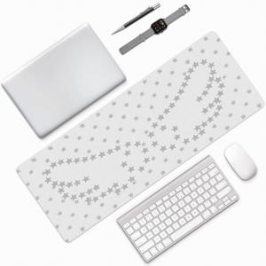 PC 호환 대형 사무용 컴퓨터 책상 매트 - 미끄럼 방지 매끄러운 내마모성 별똥별 기하학적 추상무늬 대형 직사각형 마우스 패드, 게이밍, 사무실, 공부용, 2D 평면