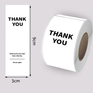 100개/롤 감사 스티커 | 선물 포장용 직사각형 밀봉 스티커, 장식용 라벨, 선물 상자