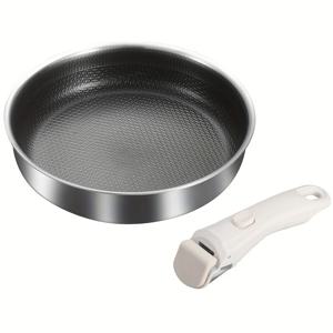 304 스테인리스 스틸 깊은 평판 프라이팬, 분리형 손잡이로 다용도, 벌집 패턴 논스틱 팬