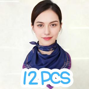 여성용 어두운 색상의 감성적인 손수건 12개 팩, 결혼식 및 파티용 땀 흡수성 수놓은 정사각형 스카프