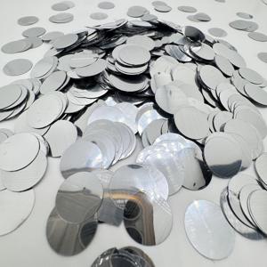8800장 실버 라운드 호일 시퀸 및 글리터 필러 - 15mm 글리터 PVC 시퀸 펠릿, 웨딩, 생일 파티 장식, 풍선 채우기, 휴일 장식, 발렌타인데이, 환영 파티, 선물 필러, 컨페티용