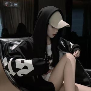 TRUEFES 남녀공용 후드집업 봄 지퍼 가디건 루즈핏 캐주얼 커플 상의