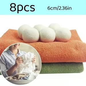 세탁볼 8개입 - 천연 섬유 유연제 - 회전식 건조기용 건조볼 - 옷 엉킴 방지 및 건조 시간 단축 - 재사용 가능한 건조기용 볼