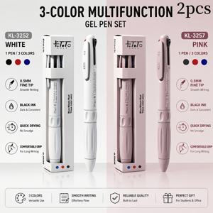 삼색 젤펜 2개 세트, 0.7mm 펜촉, 리필심 3색, 드로잉 문구, 연습 시험용 펜, 교정펜, 학용품, 신학기 시즌, 사무용품 및 학용품, 크리스마스 및 새해 연휴 선물