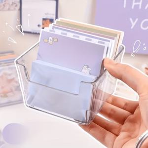 투명 아크릴 펜꽂이 2개 - 투명 탁상용 메모홀더, 사무용품 정리함, 탁상용 액세서리 보관함, 컴팩트하고 심플한 구획형 수납함, 가정용 수납을 위한 책상 및 서랍 정리함