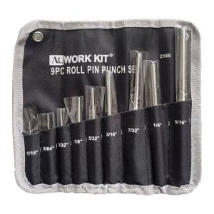 ALWORKKIT 9피스 롤 핀 펀치 세트, 널링 그립 포함 - 자동차, 시계, 보석 및 공예용 다용도 사이즈 - 보관 파우치 포함 - DIY 애호가를 위한 완벽한 선물