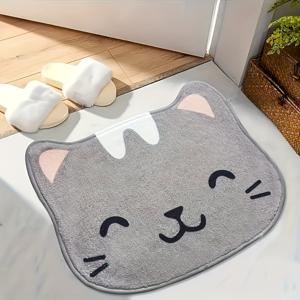 1개, 아기 고양이와 강아지 만화 미끄럼 방지 바닥 매트, 침실, 거실, 욕실, 실내 홈 데코 카펫 패드