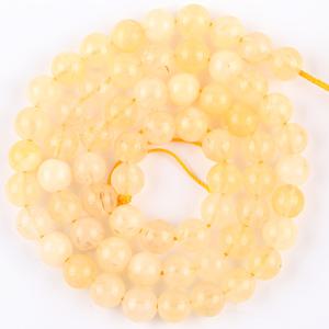 천연석 시트린 및 칼세도니 소재의 루즈 라운드 비즈, 6-10mm, 팔찌, 목걸이, 귀걸이 등 주얼리 프로젝트에 적합, 15인치 스트랜드로 제공