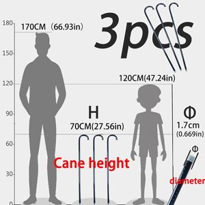 3개입, 높이 70cm PVC 소재 레이저 효과, 여러 색상의 소형 지팡이. 벨리댄스, 재즈댄스, 라틴댄스, 동양댄스, 무대댄스, 축제 의상에 적합. 댄스 지팡이 코스튬 스틱