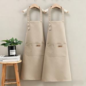 2개 세트 79Cm X 69Cm 남녀공용 캔버스 앞치마 조절 가능 턱받이 스타일 | 요리, 베이킹, 그릴용 포켓이 있는 튼튼한 주방 앞치마