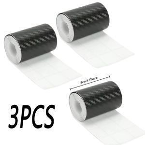 3D 탄소 나노섬유 테이프 3롤 | 스크래치 방지 범퍼 및 실 보호, 블랙, 트렌디한 차량 꾸미기, 모던한 차량 내부, 내구성 좋은 필름, 스크래치 방지 소재, 모든 자동차 애호가에게 적합