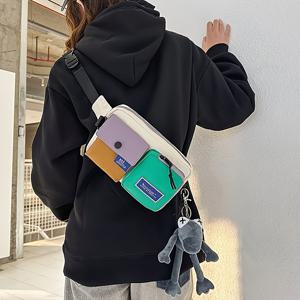 일본 스타일 도파민 미니 크로스바디 백, 다중 포켓, 가벼운 아웃도어 체스트백, 남성용 다용도 캐주얼 웨이스트백, 핸드헬드 디자인