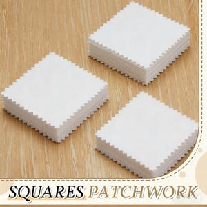 패치워크, 퀼트, 스크랩북킹용 흰색 사각천 100개입 - 5x5인치 프린트 작은 정사각형 천 시트, DIY 공예, 콜라주용, 퀼팅용 손세탁 가능 소재