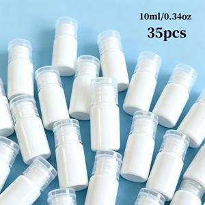 35개 여행용 병 플립 커버 포함, 10ml/0.34oz - 이 흰색 누출 방지 용기는 로션, 손 소독제 및 다양한 액체 분배에 적합하며 가정, 하이킹 및 여행 중 사용하기 편리합니다.