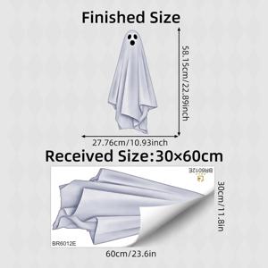 1개 할로윈 유령 데칼 자가 접착 창문 데칼 제거 가능 재사용 가능 벽 스티커 무서운 거울 장식 실내외 유리문 파티 용품