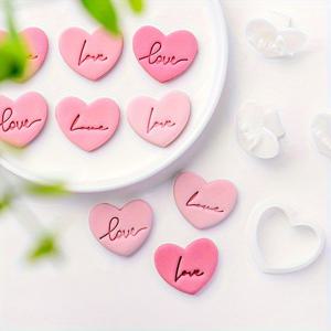 Love 세라믹 아트 커팅 몰드 4개 세트, 소프트 세라믹 귀걸이, 클레이 몰드, 창의적인 Love 주얼리, 펜던트 디자인, 커팅 몰드, 핸드메이드 도구