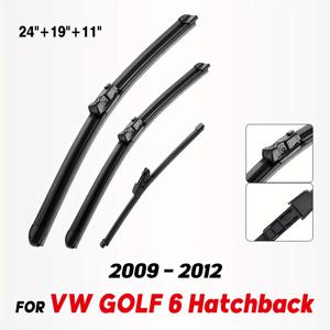 VW GOLF 6 해치백 2009-2012용 와이퍼 LHD 전면 & 후면 와이퍼 블레이드 세트 - 윈드실드 윈도우 브러시 24