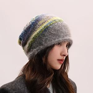 여성용 메일라드 스타일 슬라우치 비니, 큰 머리 둘레용 겨울 모자, 얼굴용, 따뜻한 산후 모자, 풀커버 방한 모자