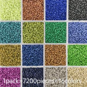 7200 델리카 비즈, 2.5mm 유리 씨드 비즈, DIY 주얼리, 팔찌 및 귀걸이 제작용, 아트 비즈 디자인, 균일한 크기의 비즈, 우정 선물 및 창의적인 프로젝트에 이상적