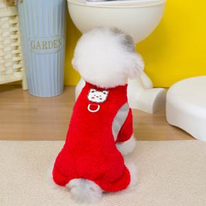 얇은 강아지 잠옷 겨울용 따뜻한 강아지 점프슈트 강아지 고양이 나이트셔츠 원피스 치와와 요키 푸들 남자 강아지 옷