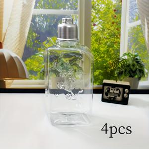 2개/4개 세트 벚꽃 디자인 투명 플라스틱 샴푸, 컨디셔너, 바디워시용 병 - 여행 시 휴대용 재사용 가능한 압출형 샴푸 병