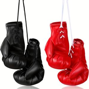 2쌍 미니 복싱 글러브 - 차량 거울용 미니어처 펀칭 글러브, 복싱 파티 선물, 크리스마스 트리 장식용 걸이 장식