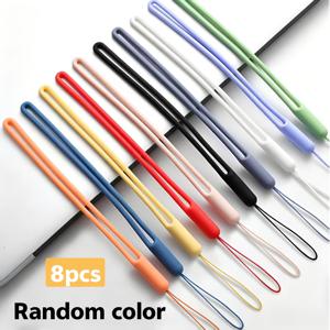 짧은 19cm 액체 휴대폰 랜야드, 키체인 펜던트, 분실 방지 팔찌 스트랩, 랜덤 색상, 8/12개, 랜야드 손목 스트랩