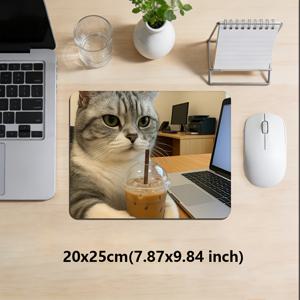 1개, 열심히 일하는 고양이 마우스 패드, 편안한 질감, 고화질 프린팅 데스크 매트, 세련된 예술적 미학, 디자인 영감 데스크탑 장식, 고무 미끄럼 방지 게이밍 매트