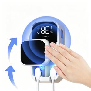 스마트 전동 칫솔 살균기 스탠드, 새로운 센서 작동식 자동 개폐, 시각적 LCD 스크린, 개인용 미니 칫솔 홀더, 여행용 칫솔 보관 케이스