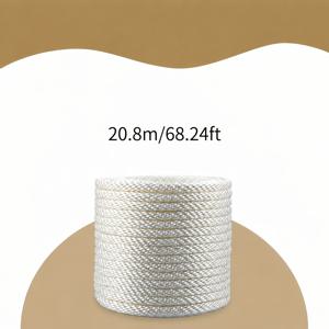 0.5cm/0.20in 흰색 폴리에스터 편조 로프, 야외 캠핑 텐트 줄, 빨랫줄, 묶는 로프, 비상용 당김줄로 적합. 유연하고 매끄러우며, 꼼꼼하게 짜여져 마모에 강하고 풀림을 방지하는 내마모성 구조. 매듭을 쉽게 짓고 보관할 수 있으며, 가정용 수납, 화물 고정, 하이킹 및 캠핑, 정원용 묶음 및 기타 용도로 사용 가능