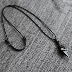 크로스보더 진자 천연 흑요석 펜던트 남녀공용 별이 빛나는 하늘 블루샌드 옥타에드론 마름모 목걸이 커플 선물