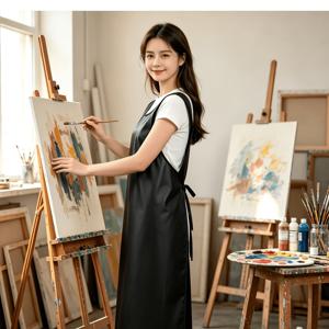 조절 가능한 백 스트랩이 있는 확장형 인조 가죽 경량 와이드 앞치마, 남녀공용 작업복, 부드럽고 내구성이 뛰어난 세탁 불필요 빠른 세척 디자인, 주방, 요리, 베이킹, BBQ, 해산물, 케이터링, 미용실, 네일 아트, 원예, 페인팅을 위한 루즈핏