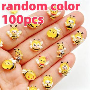 혼합 미니 수제 고품질 수지 꿀벌 페인팅 네일 장식 100개, DIY 웨딩 장식용 - 발렌타인데이 주얼리 제작, 네일 아트, 휴대폰 케이스, 스크랩북, 귀걸이, 헤어 액세서리 제작용, 색상 랜덤