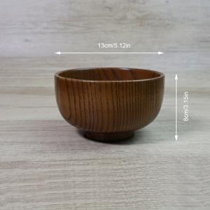 수공예 단단한 대추나무 그릇 - 원형, 내열 및 단열 기능, 쌀과 국수용 - 일본 스타일 주방용품
