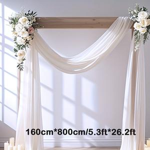 웨딩 아치 드레이프 800cm 화이트 시어 패브릭 튤 쉬폰 드레이프, 러스틱 웨딩 백드롭 폴리에스터 커튼 리셉션 천장 장식용 파티 300/600/800cm