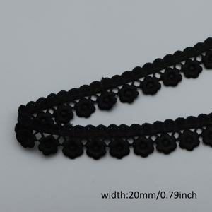 2야드 자수 레이스 트림, 작은 꽃 패턴, 홈 데코용 장식 리본, 재봉, 인형 액세서리, 웨딩 장식, 의류 밑단, 헤어 장식, 선물 부케 포장 - 블랙 앤 화이트 레이스 리본
