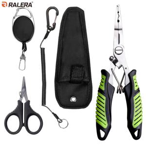 RALERA 스테인리스 스틸 야외 낚시 도구, 휴대용 낚시줄 가위, 리트랙터블 클립, 랜야드, 가위, 루어 플라이어 포함, 민물, 바닷물, 사냥용 - 다용도 낚시 도구, 낚시 애호가를 위한 이상적인 제품