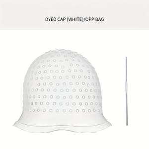 1개 재사용 가능한 흰색 실리콘 염색 캡, 미용실, 헤어 염색 및 전용